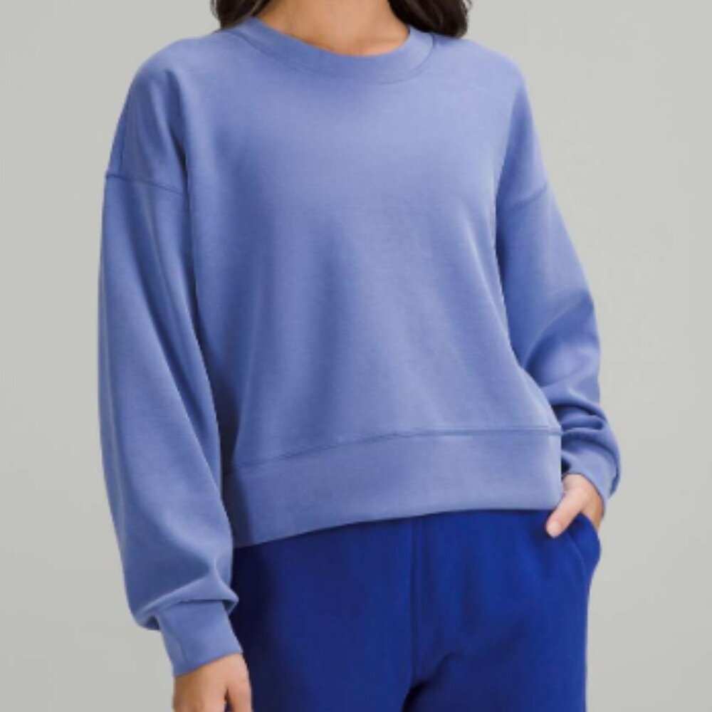 Lululemon Perfectly Oversized Cropped Crew Size 12 Softstreme Wild Indigo